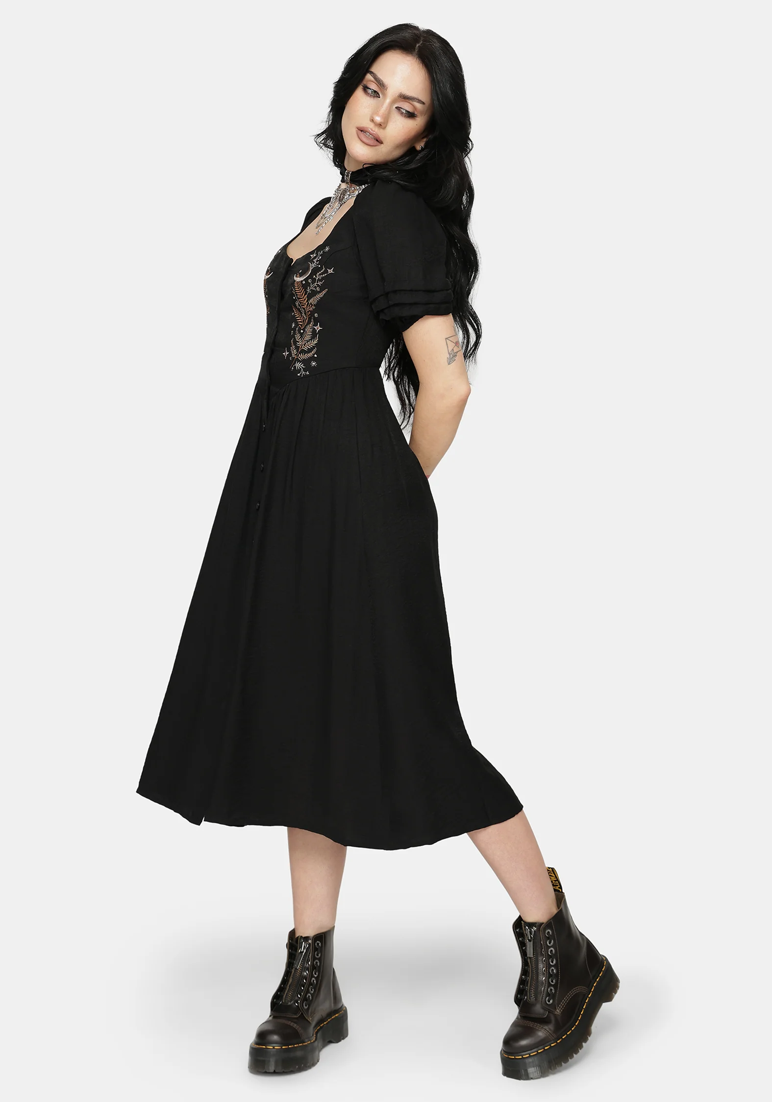 Abellona Embroidered Midi Dress - Image 7
