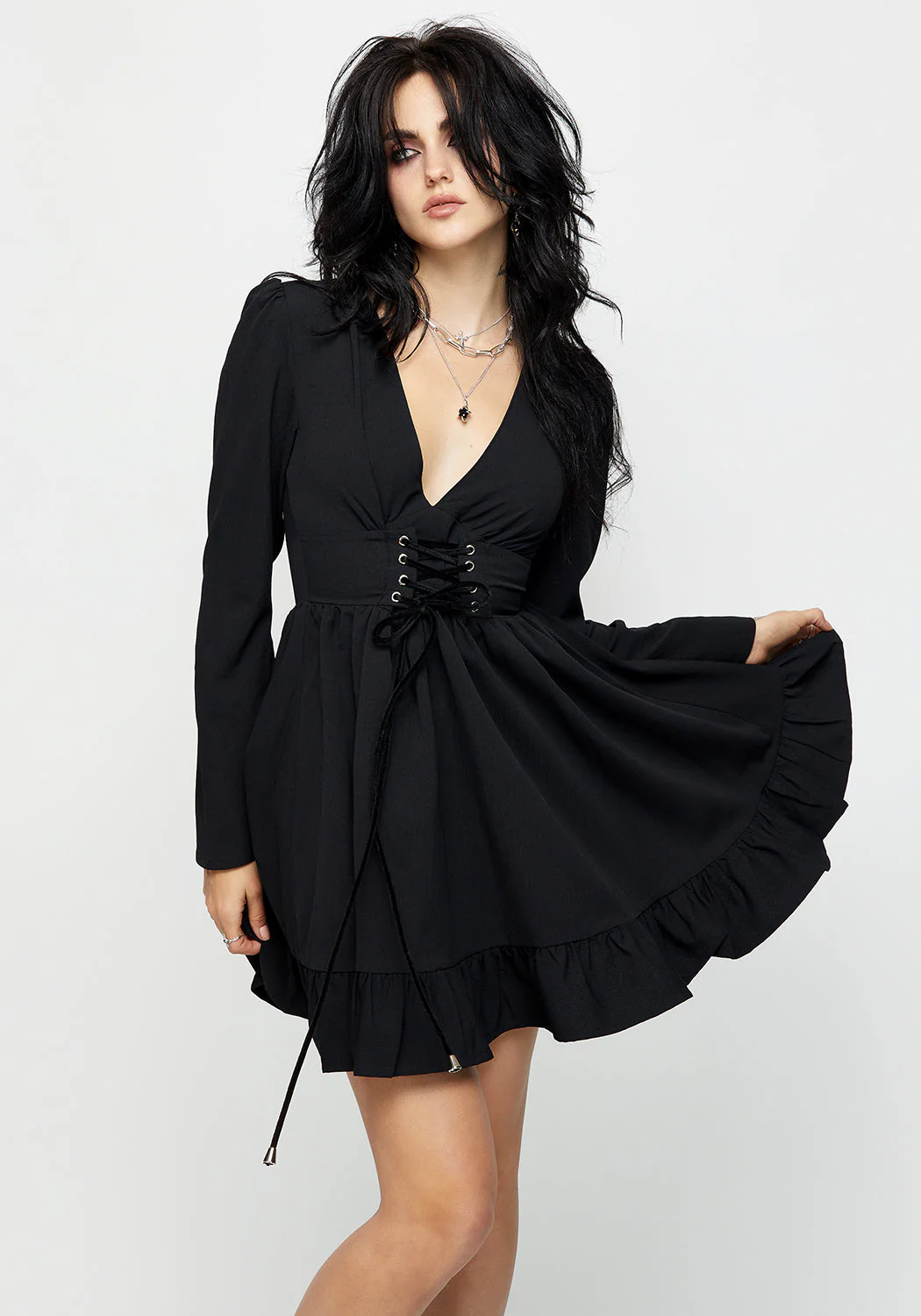Aura Lace Up Mini Dress - Image 7