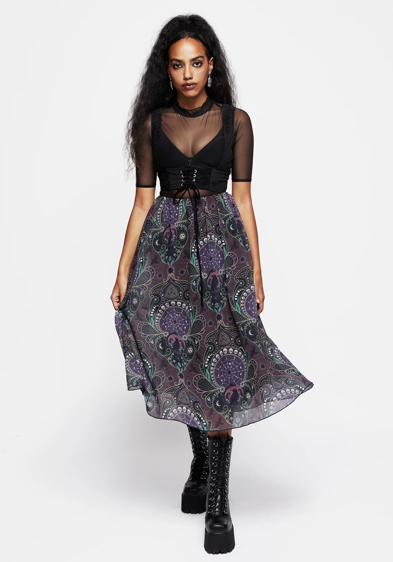 Clarette Chiffon Layered Midi Skirt - Image 4