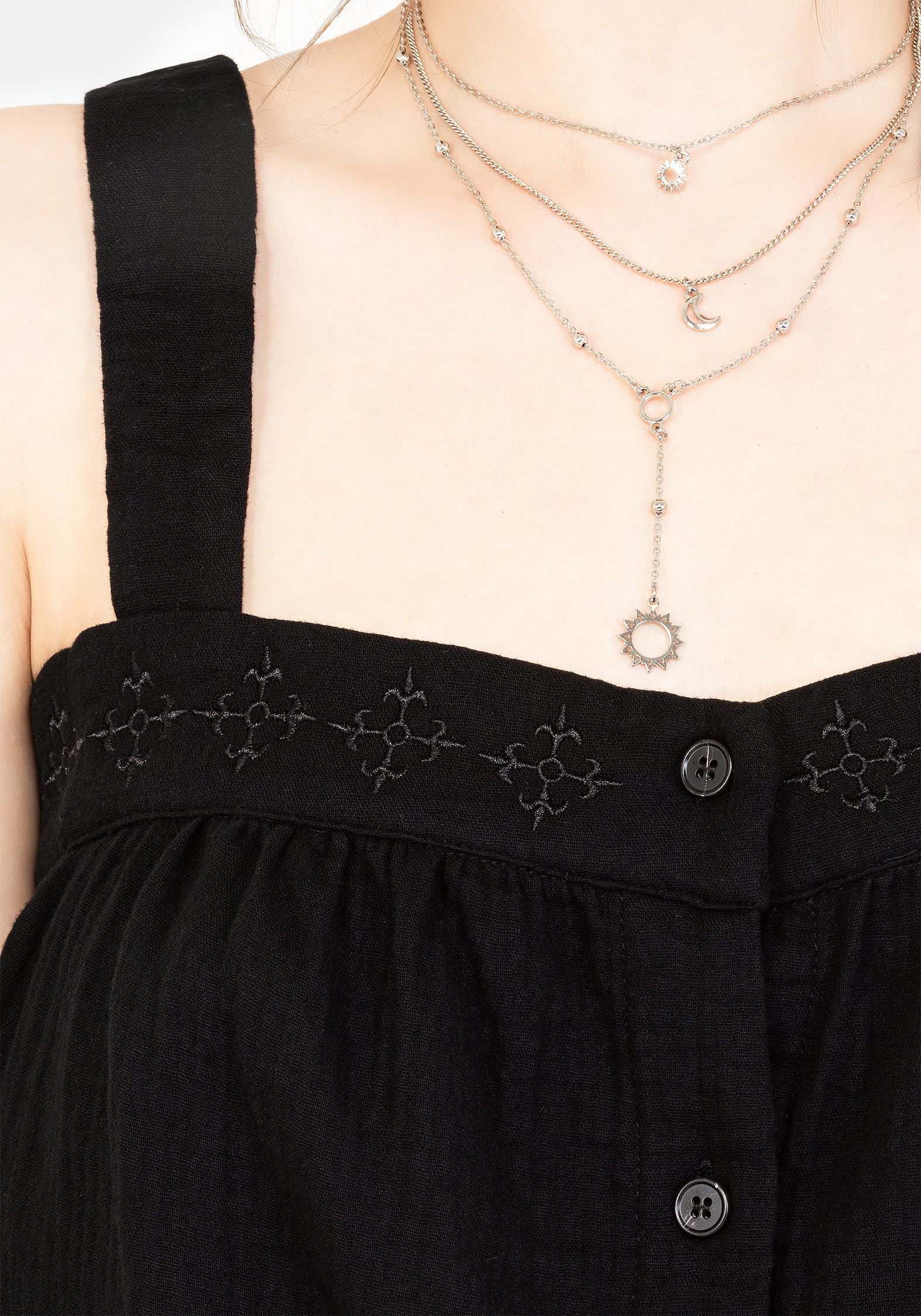 Damara Embroidered Cotton Button Up Blouse - Image 3