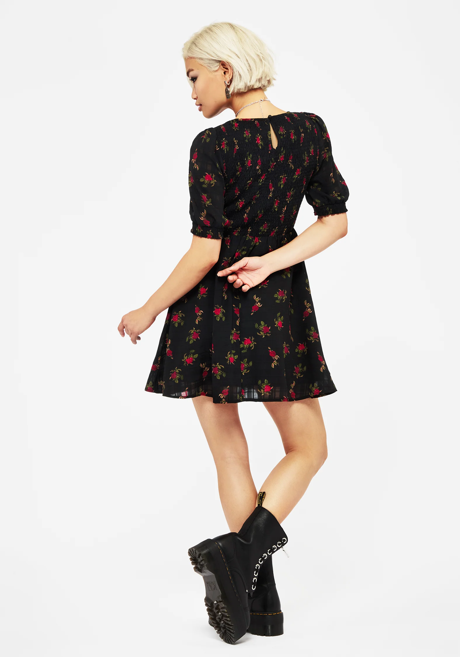 Darcey Floral Print Mini Dress - Image 7
