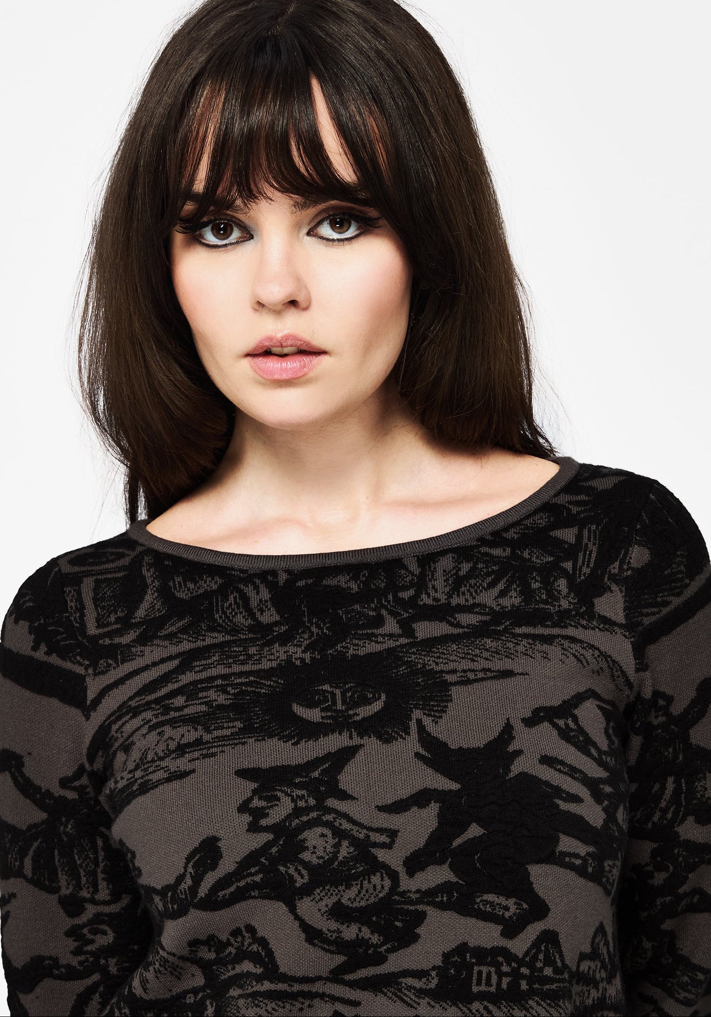 Diabolical Raised Jacquard Knit Sweater - Image 2