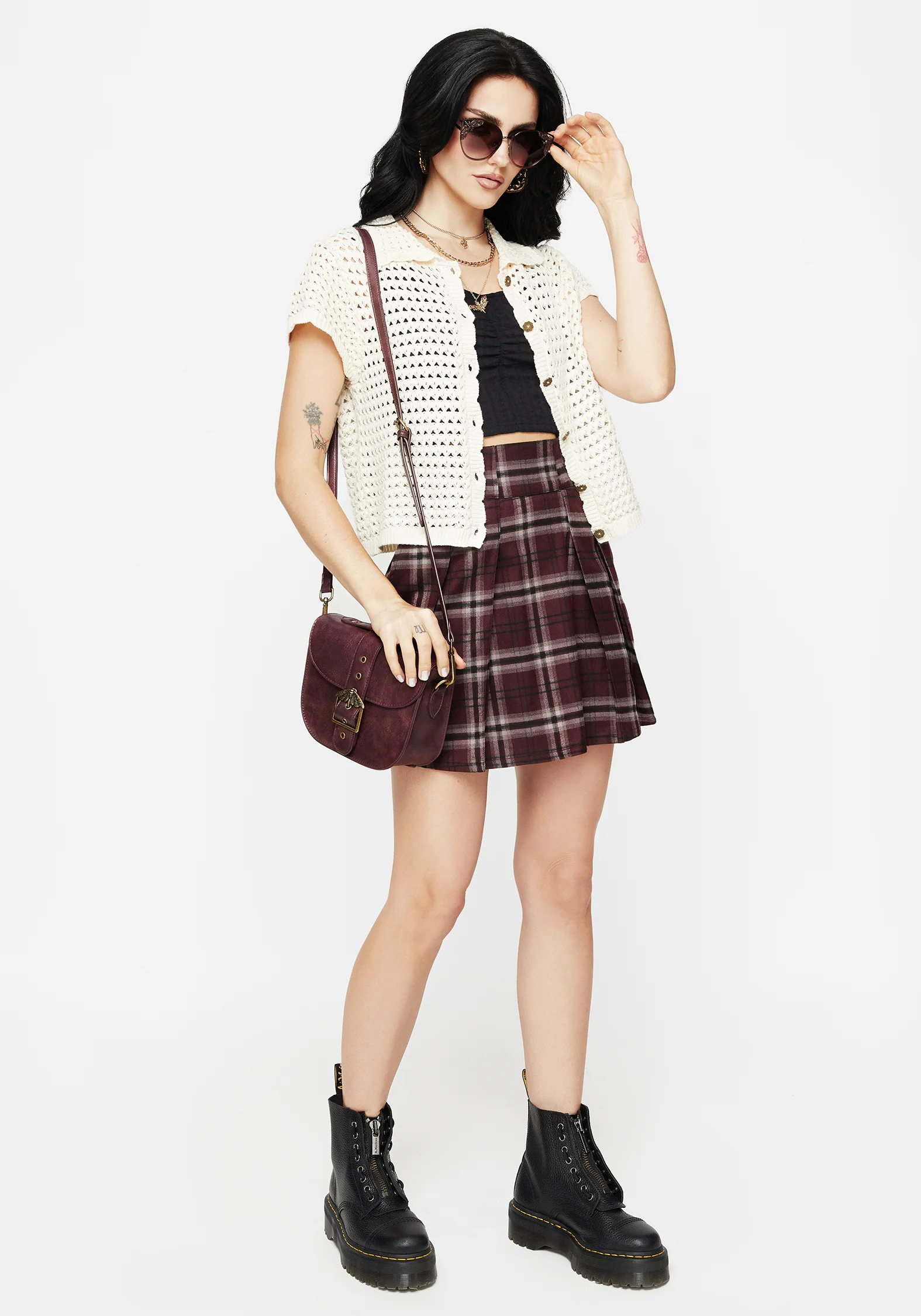 Drifter Pointelle Knit Button Up Top - Image 7