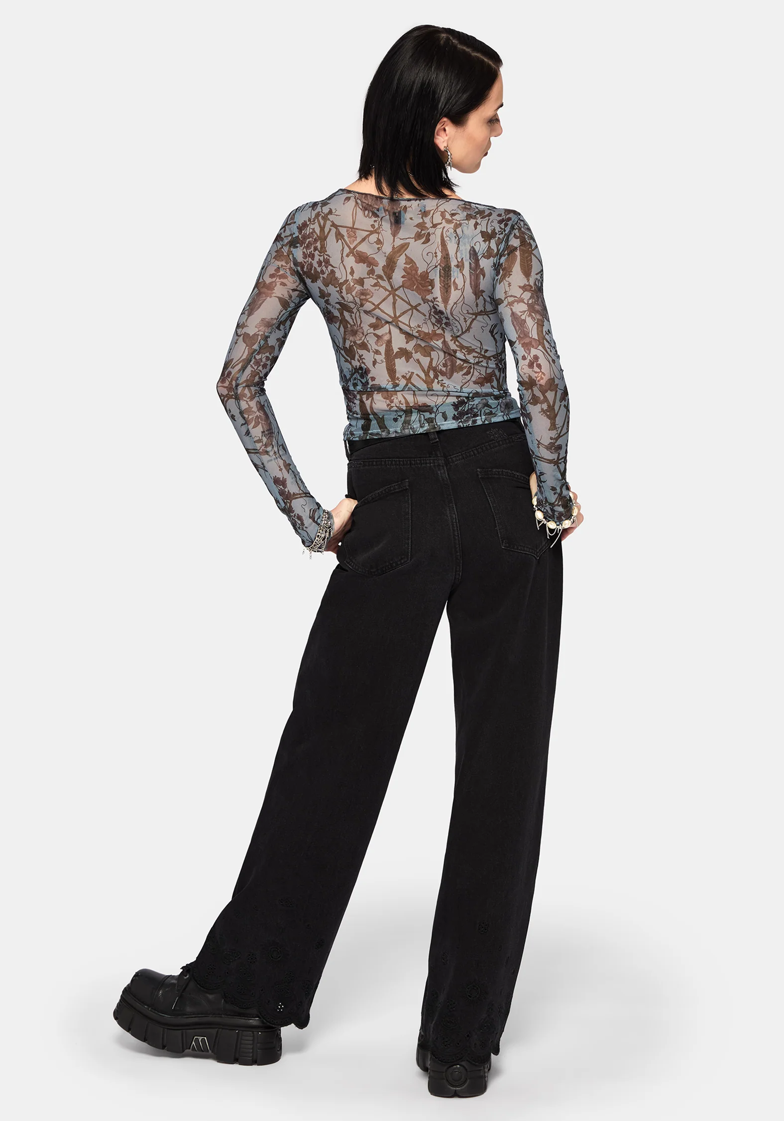 Dusha Garden Long Sleeve Mesh Top - Image 3