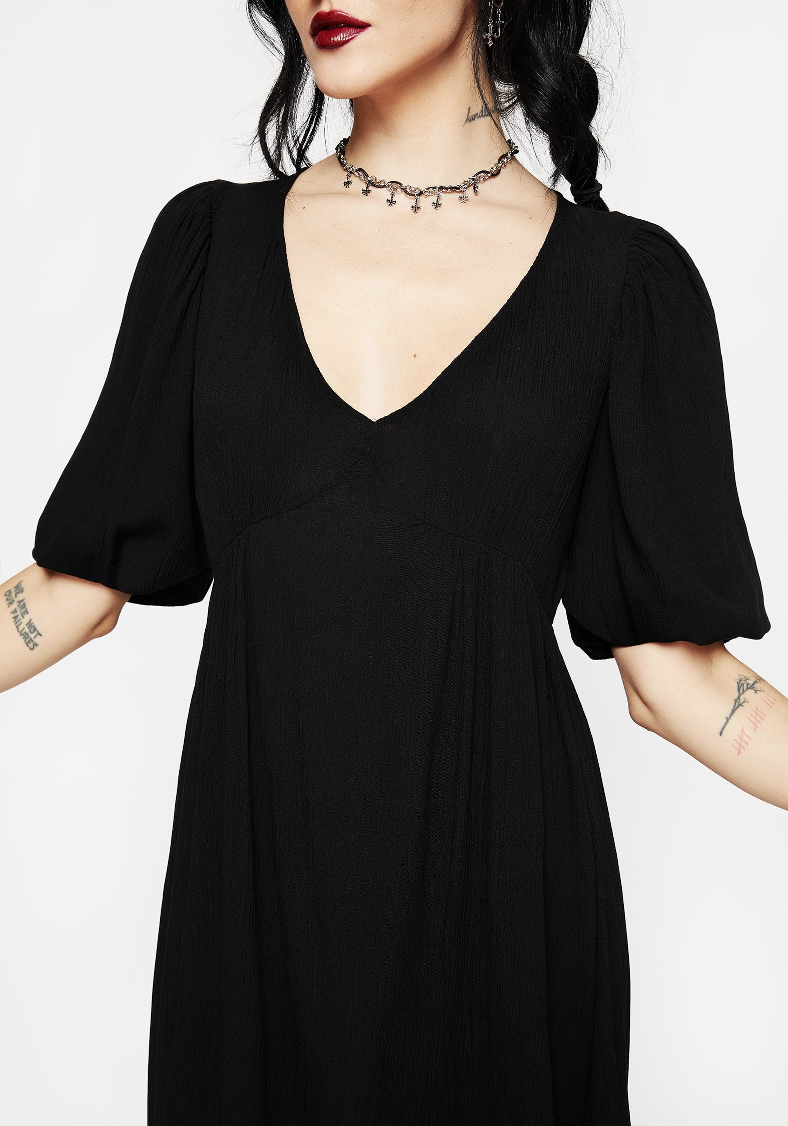 Mirage Lace Insert Puff Sleeve Maxi Dress - Image 5