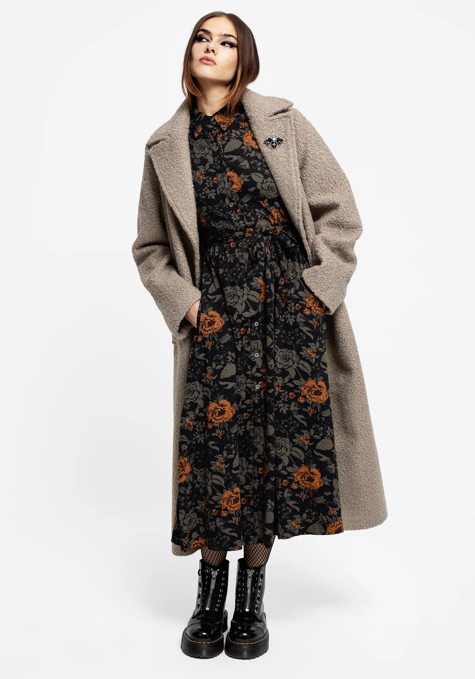 Mortify Floral Print Midi Shirt Dress - Image 6