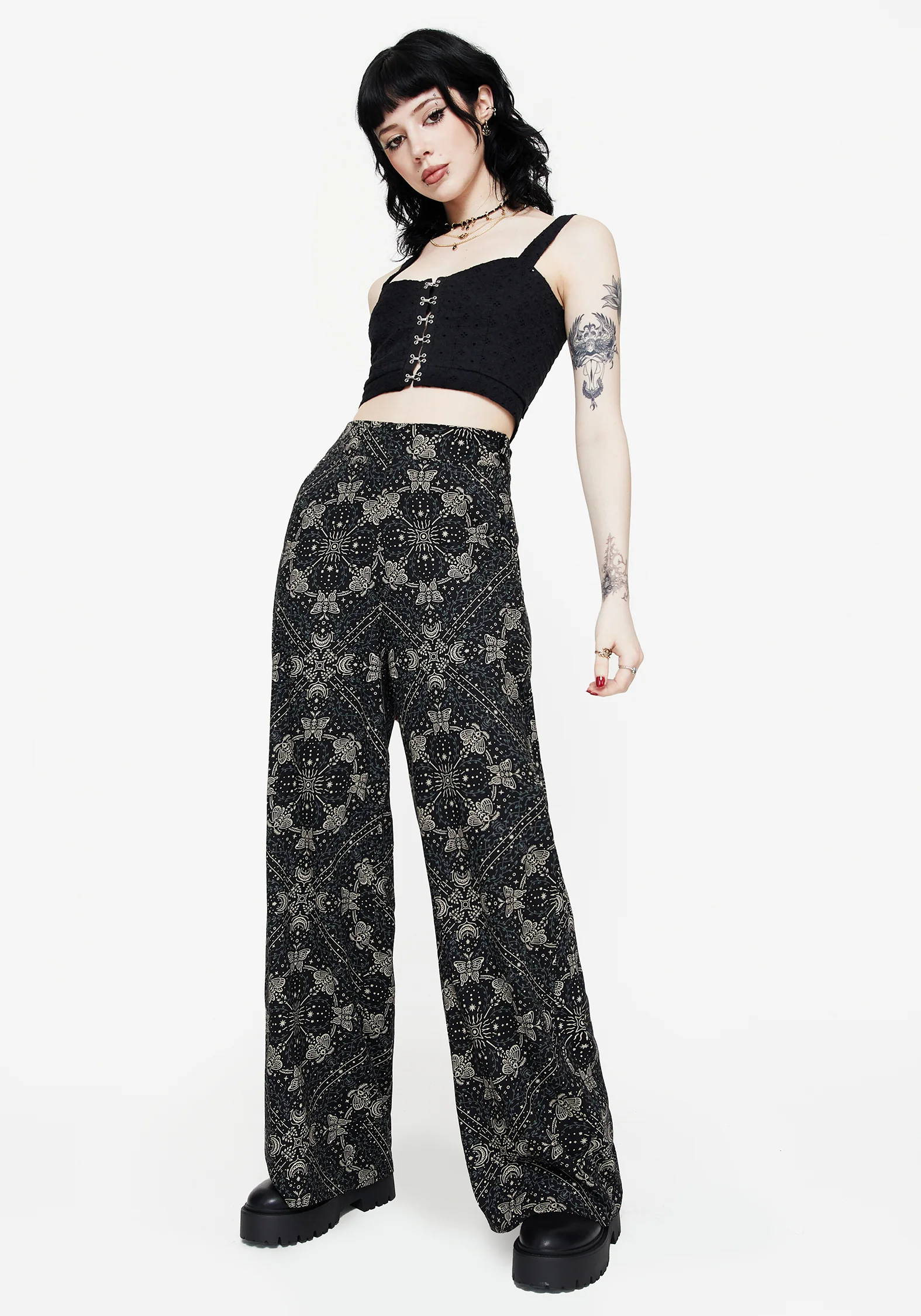 Poem Moth Printed Wide Leg Trouser - Image 4