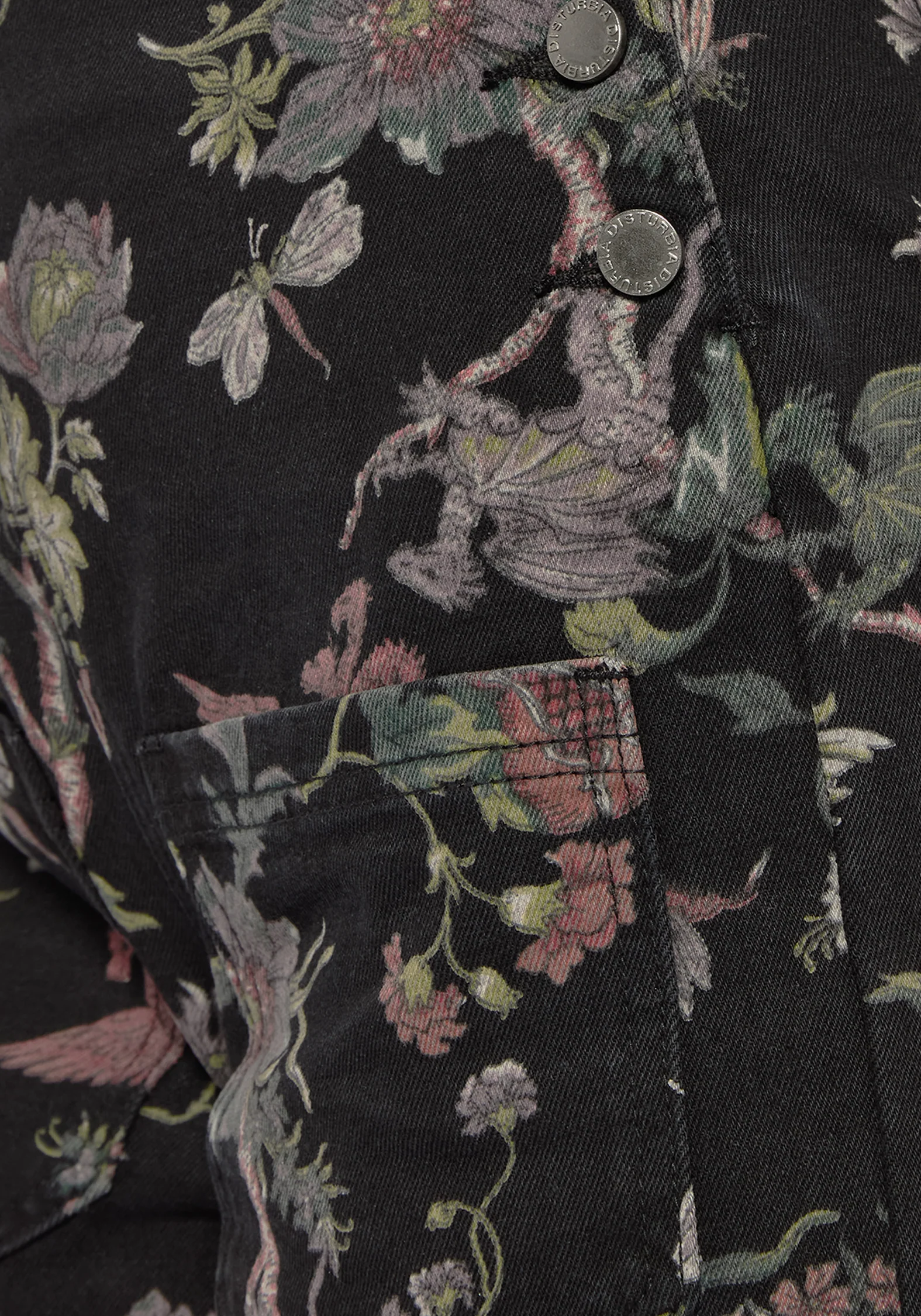 Poison Eden Print Denim Dungaree Short - Image 6