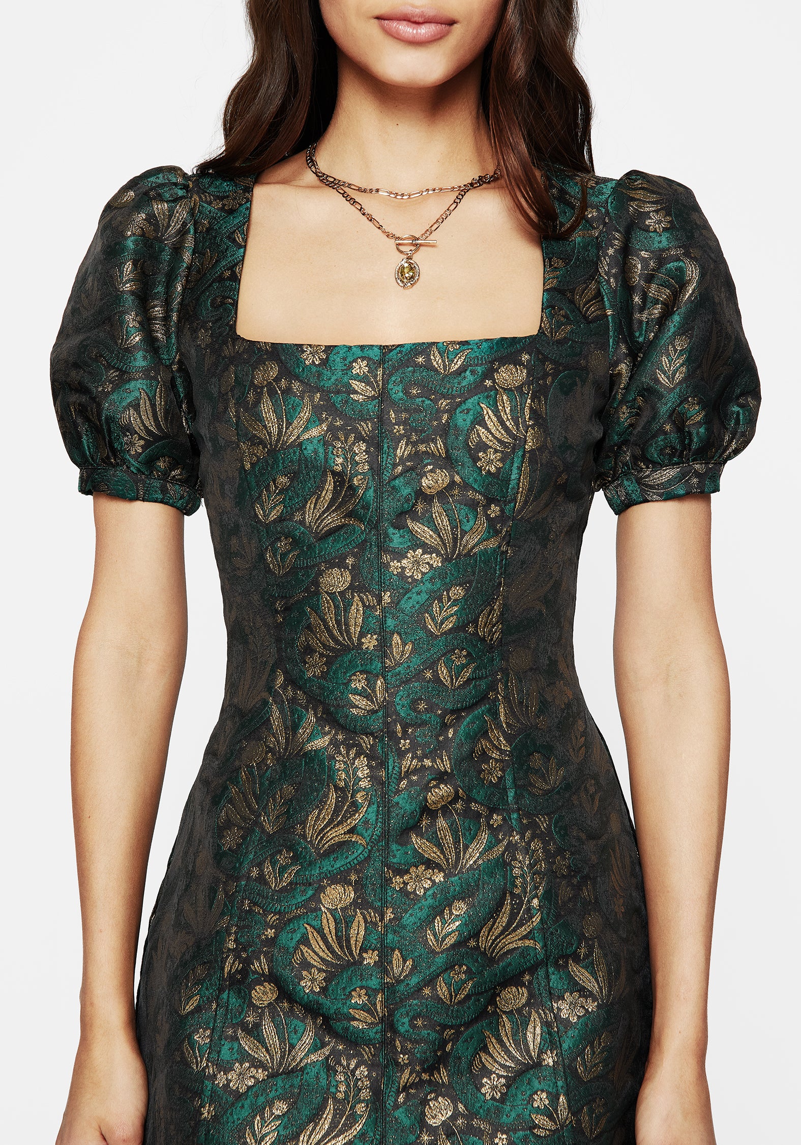 Rena Snake Jacquard Mini Dress - Image 2