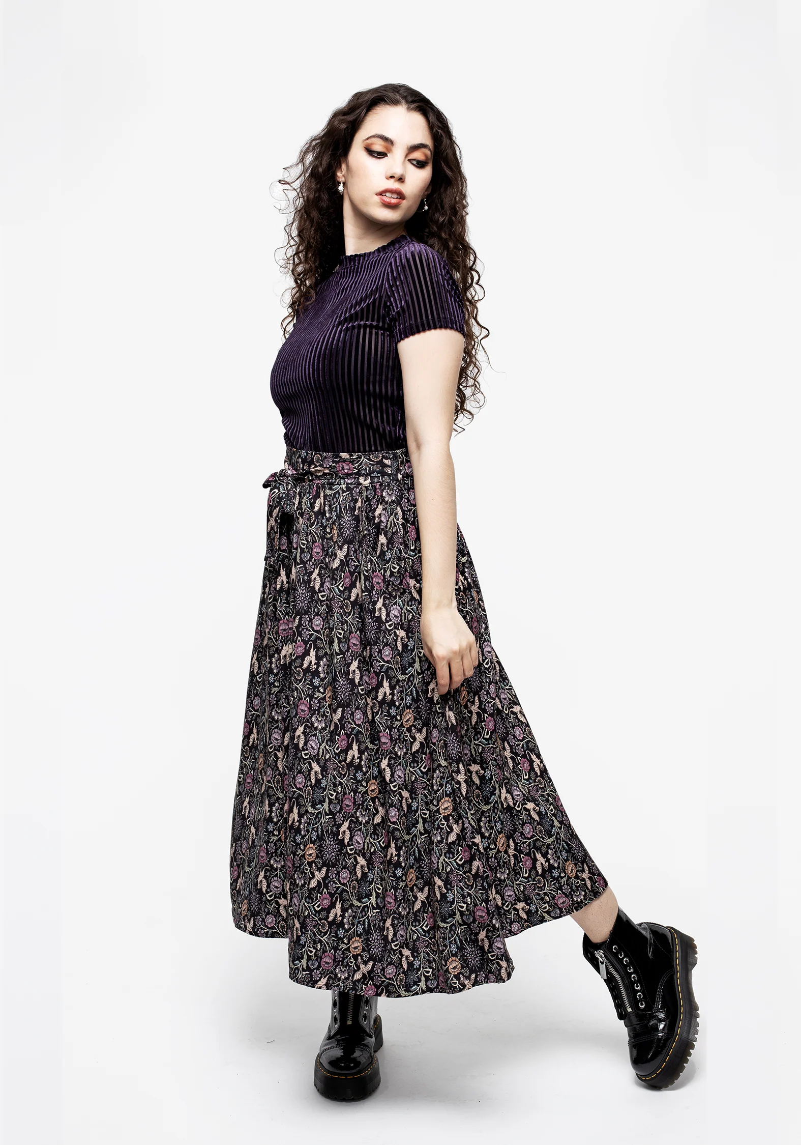 Snapdragon Tie Detail Midi Skirt - Image 4