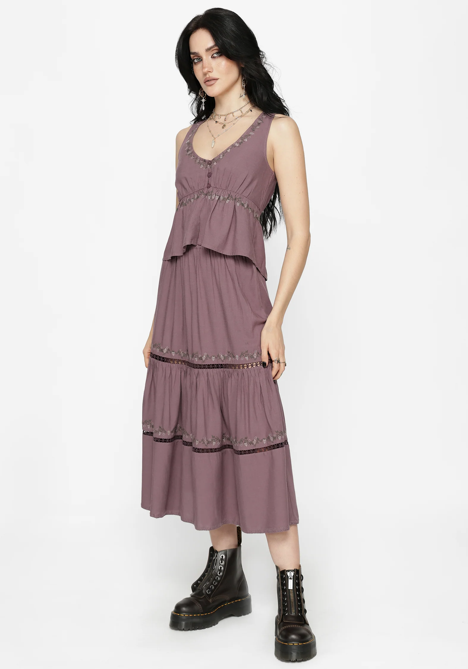 Solis Skull Embroidered Babydoll Cami - Image 2