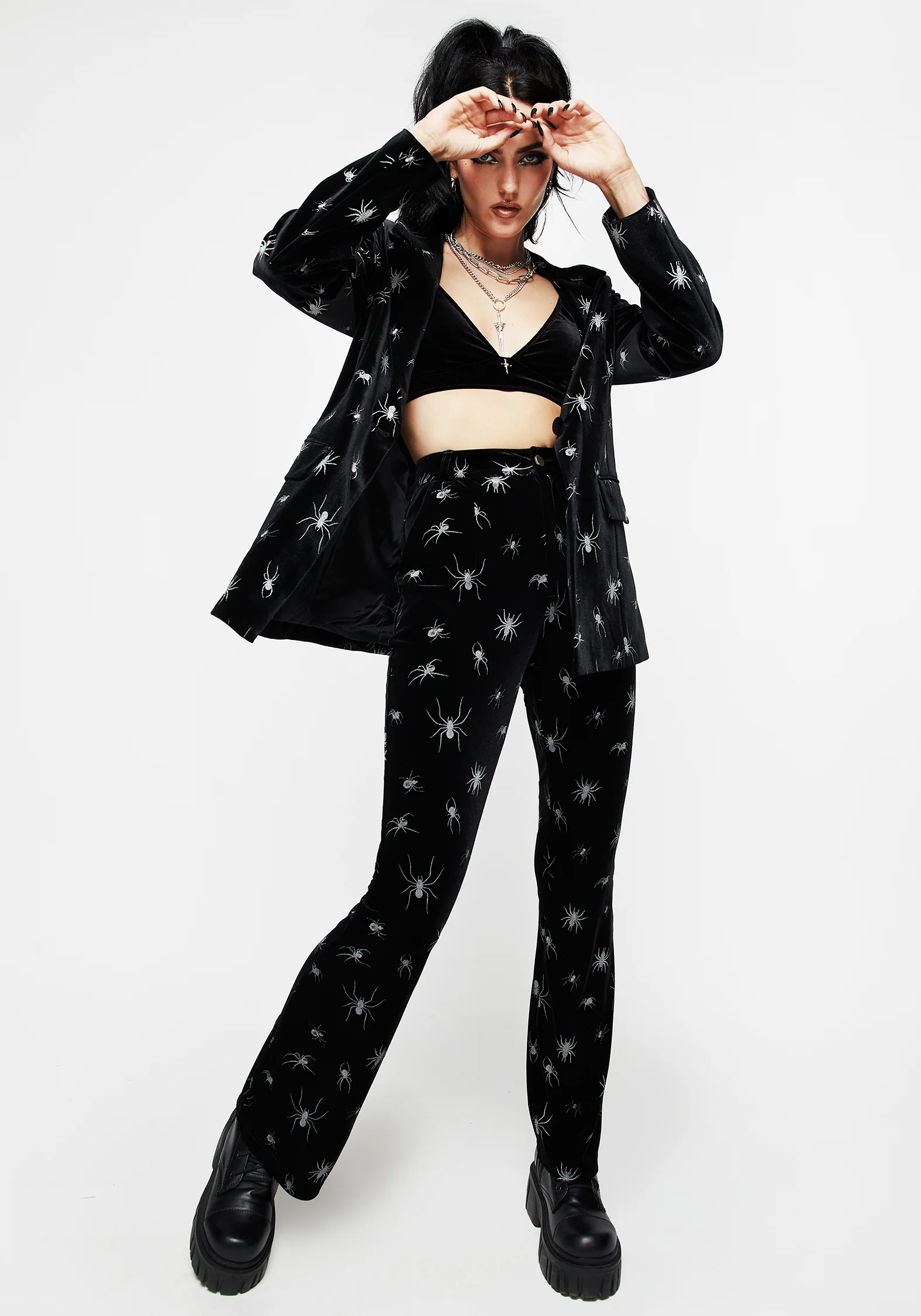 Spiro Foil Print Velour Blazer - Image 4