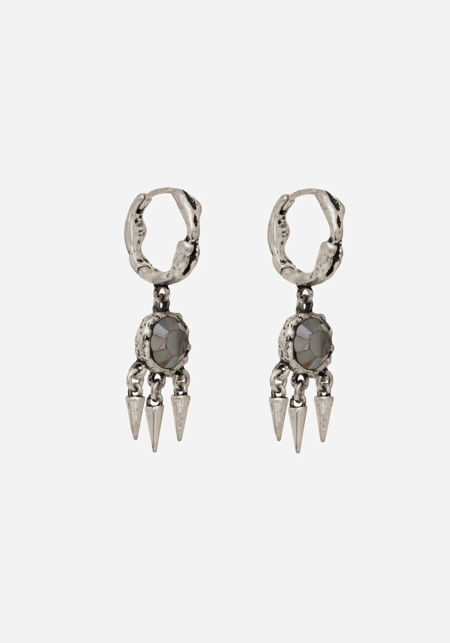 Threx Spike Drop Hoop Earrings - Image 3