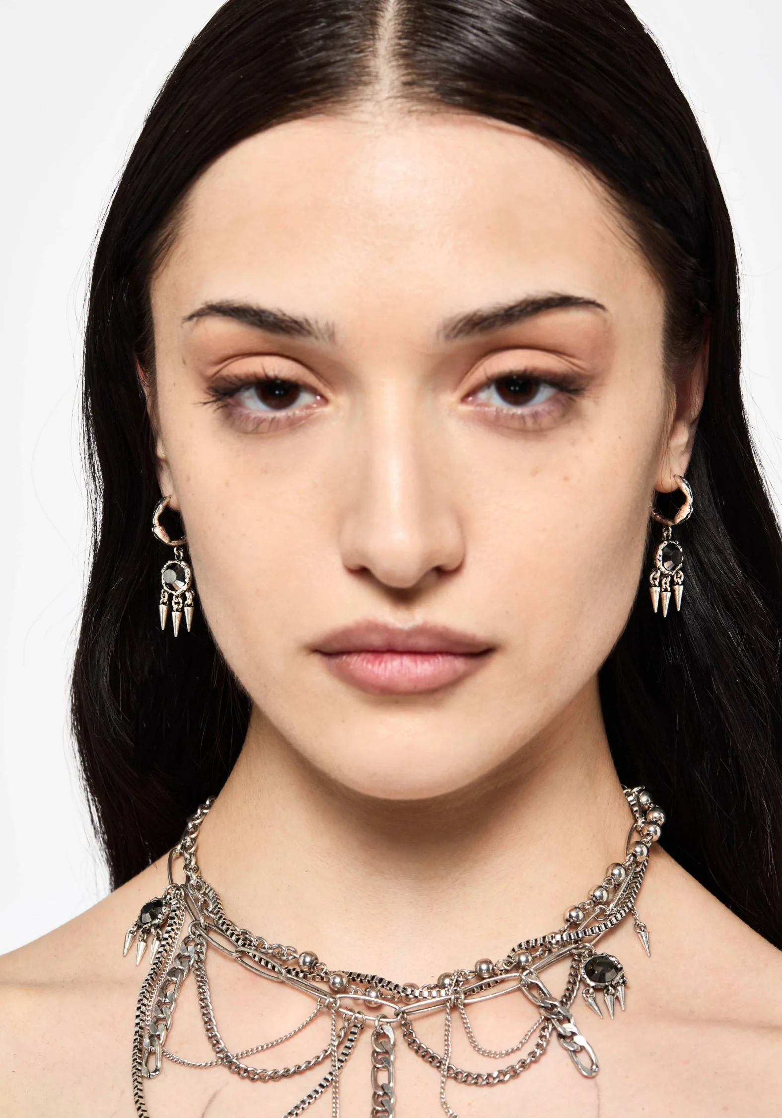 Threx Spike Drop Hoop Earrings - Image 4