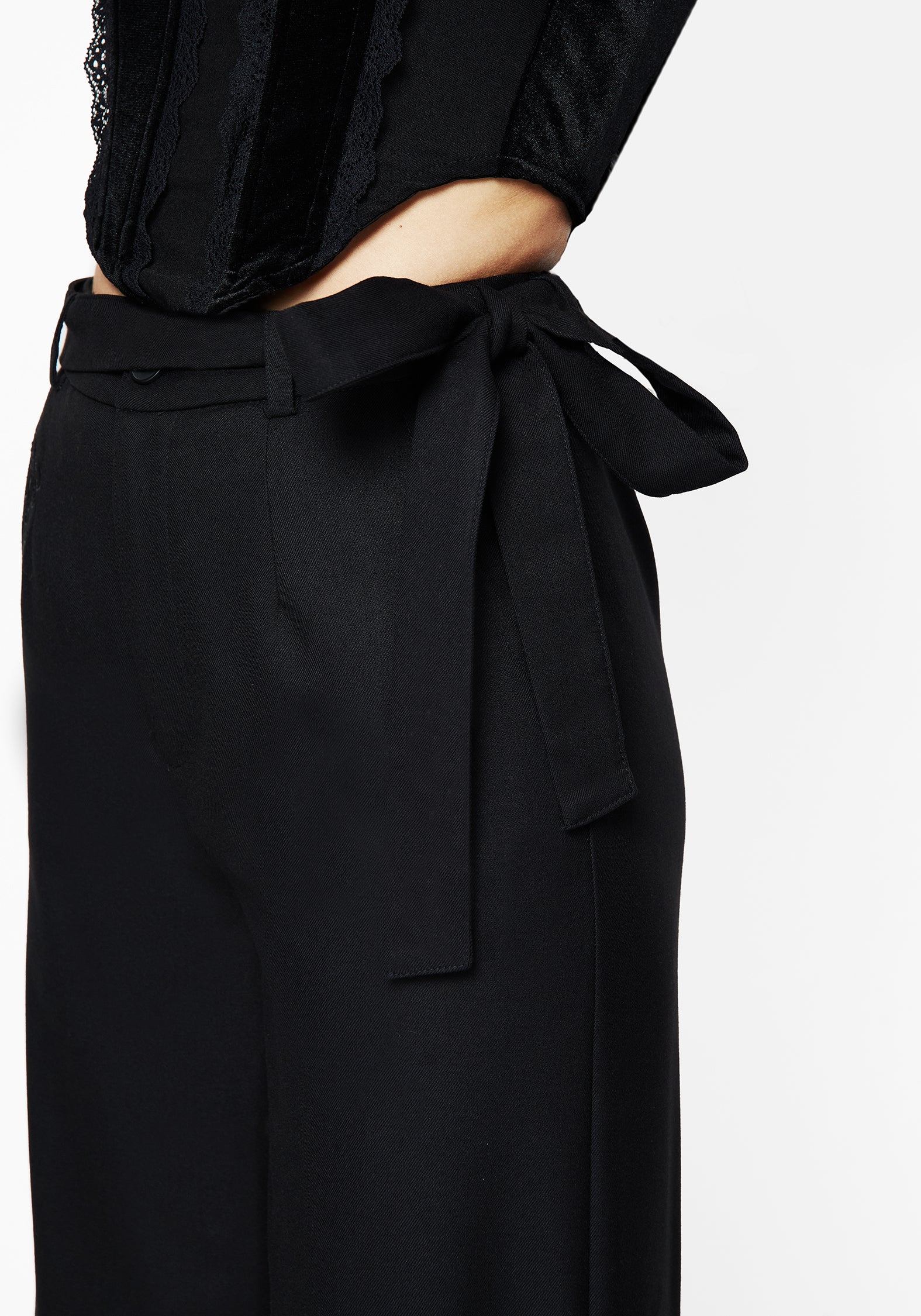 Vault Tie Waist Tailored Flare Trousers - Image 6