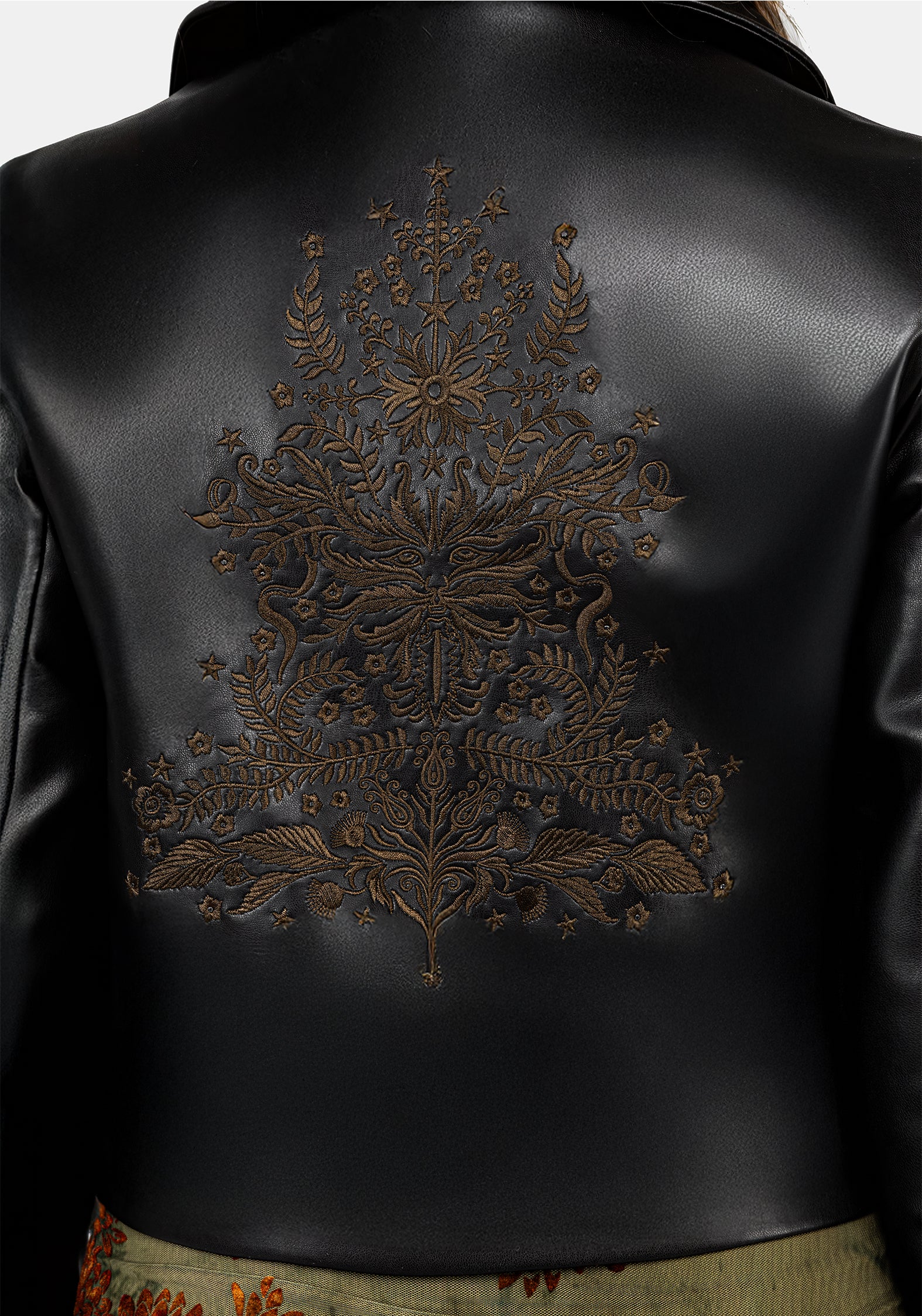 Vervain Embroidered Faux Leather Biker Jacket - Image 5