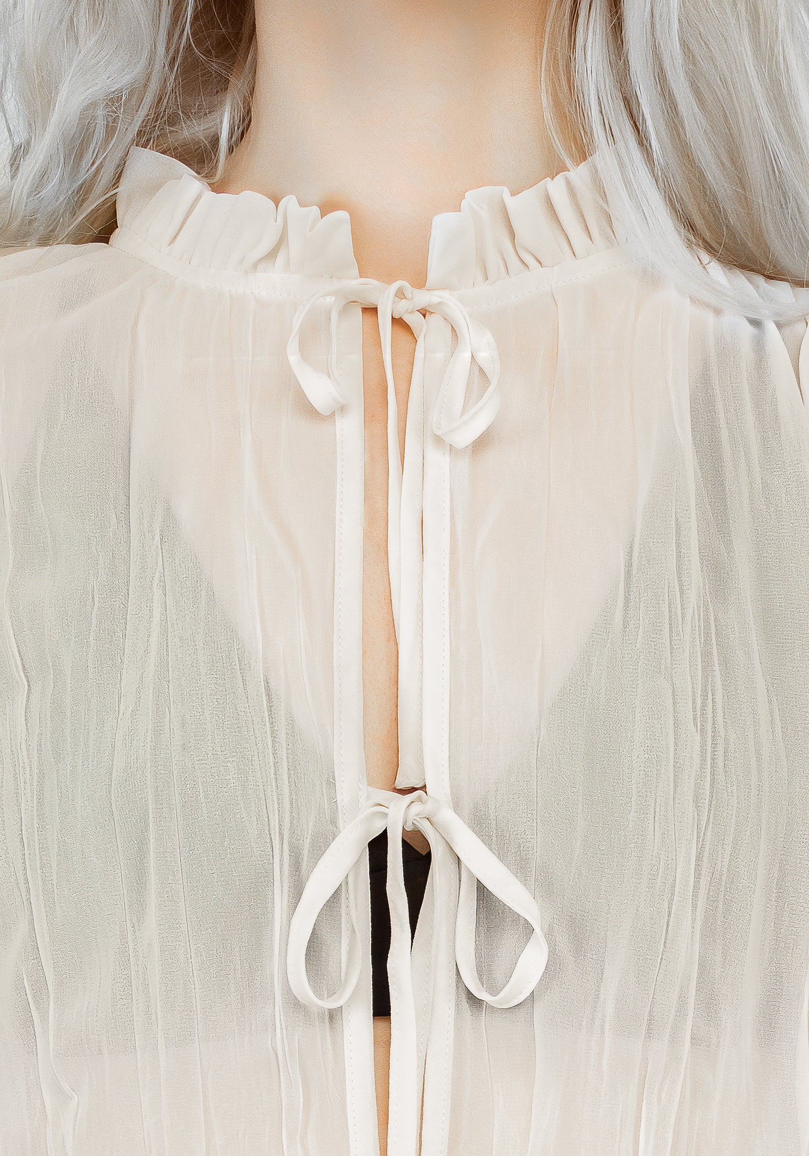 Villain Textured Blouse - White - Image 2