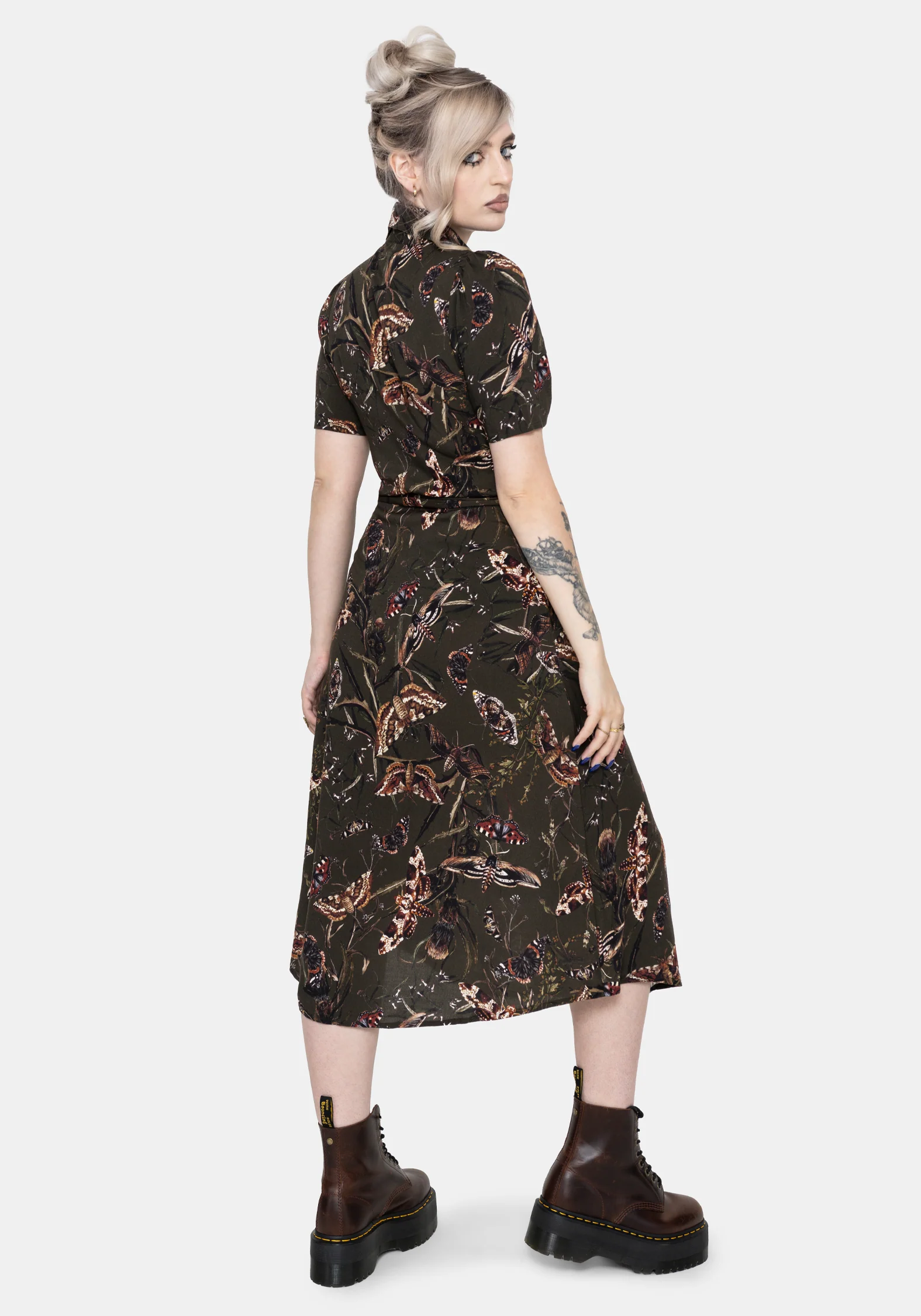 Whispen Moth Print Midi Shirt Dress - Image 3
